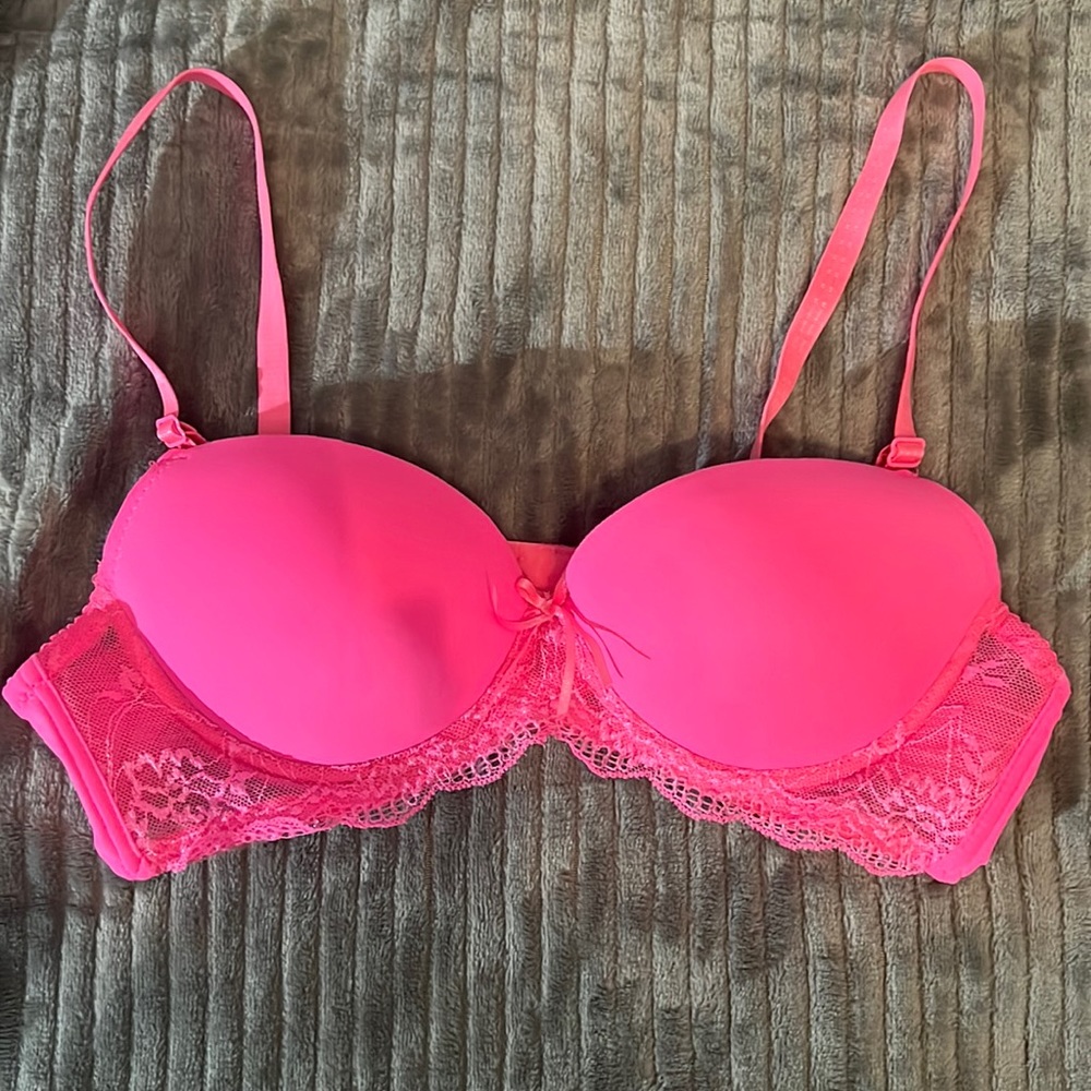 Hot Pink Push Up Bra